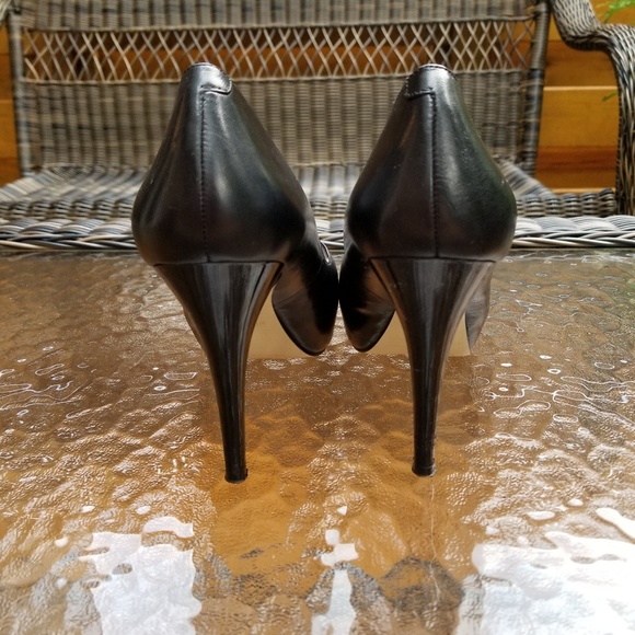 Nine West PeepToe Platform Leather Heels - Picture 4 of 5